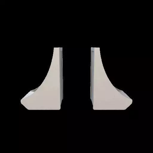 Modern Curved Bookends 3D model_16