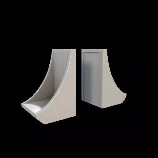 Modern Curved Bookends 3D model_19
