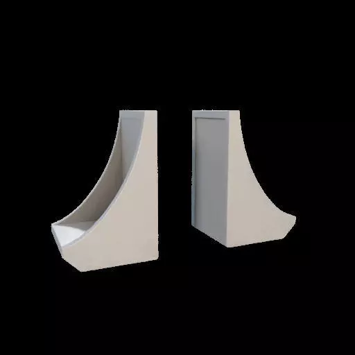 Modern Curved Bookends 3D model_3