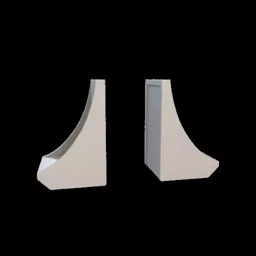 Modern Curved Bookends 3D model_2
