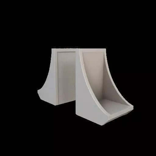 Modern Curved Bookends 3D model_12