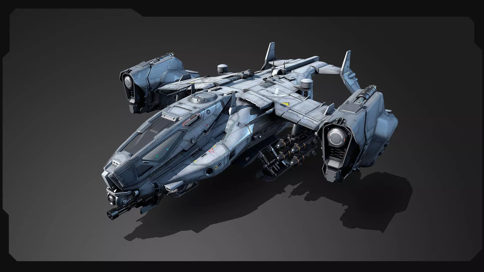 SF - Heavy Military Dropship Low-poly 3D model_1