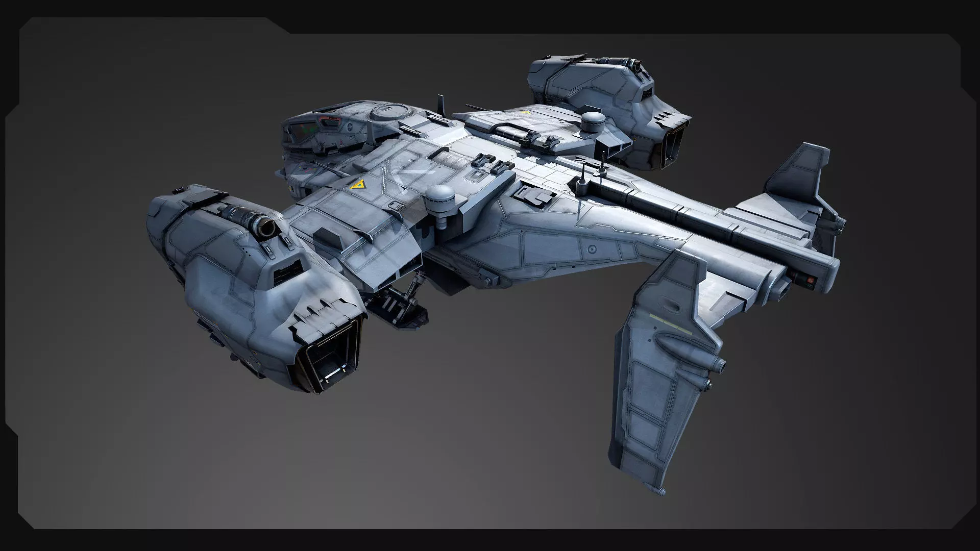 SF - Heavy Military Dropship Low-poly 3D model_7
