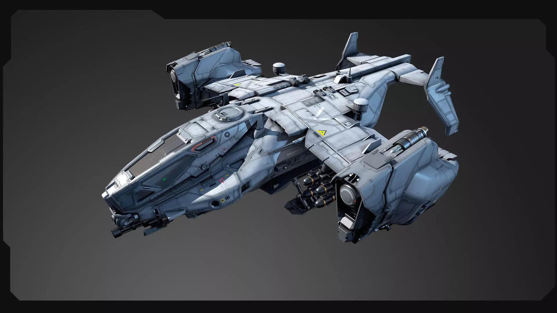 SF - Heavy Military Dropship Low-poly 3D model_5