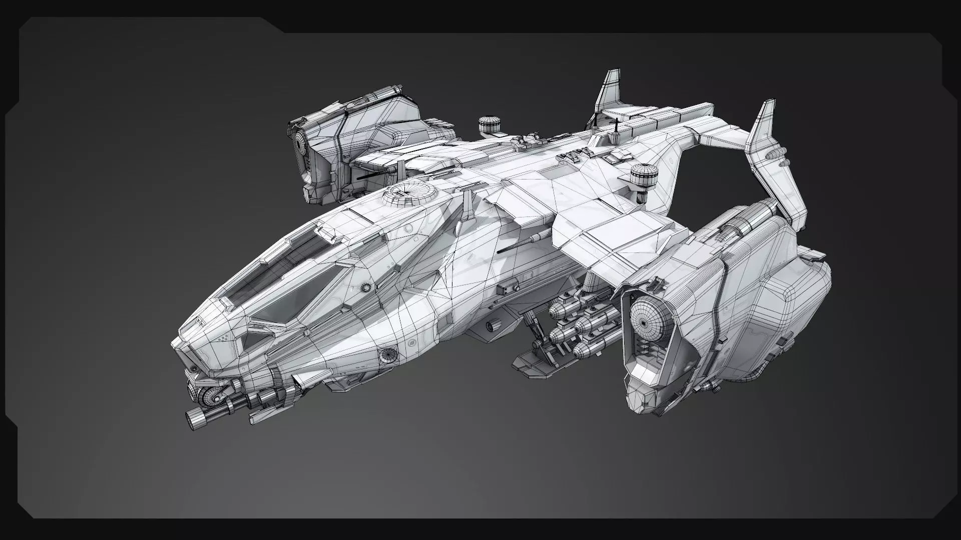 SF - Heavy Military Dropship Low-poly 3D model_13