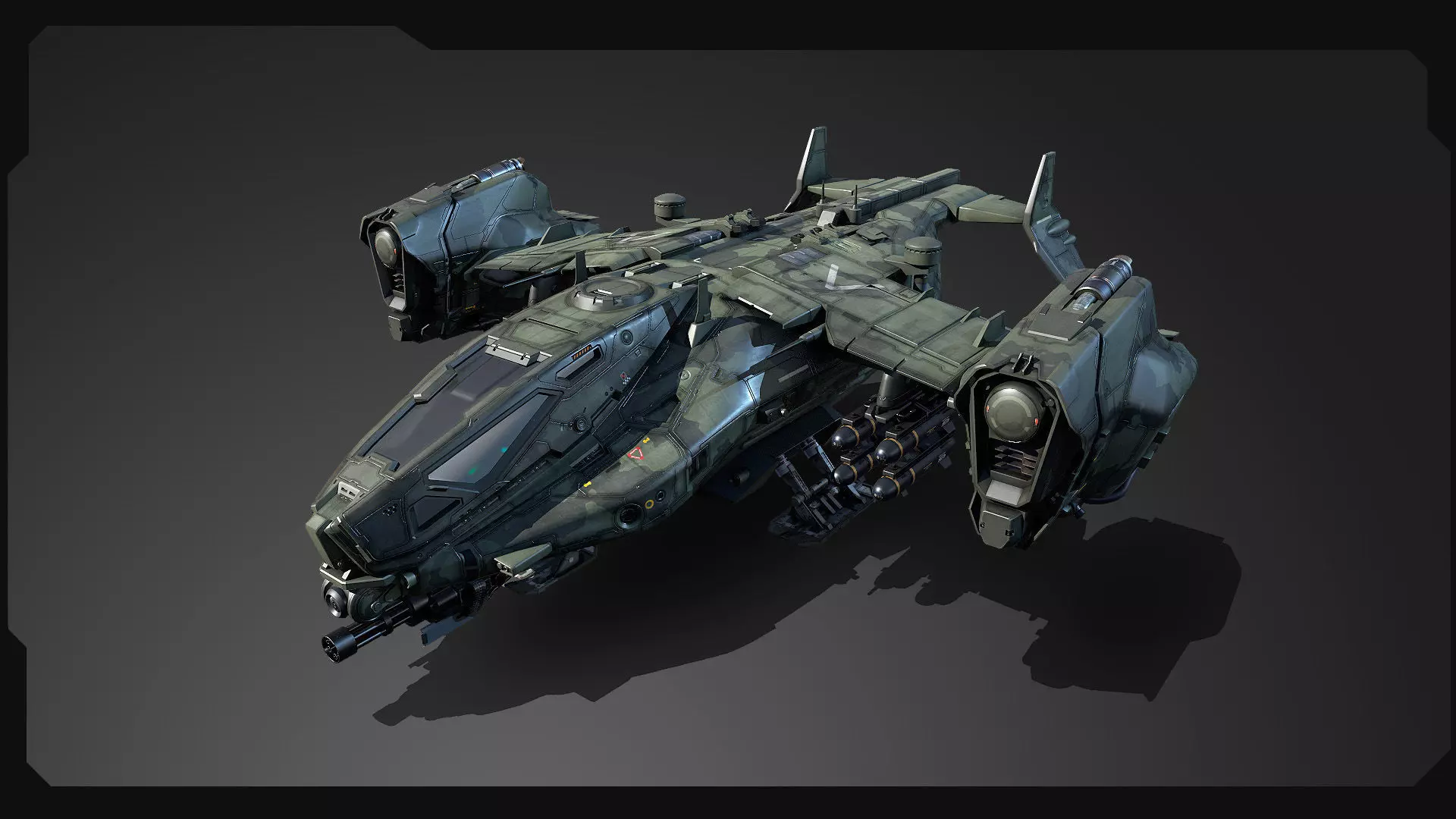 SF - Heavy Military Dropship Low-poly 3D model_2