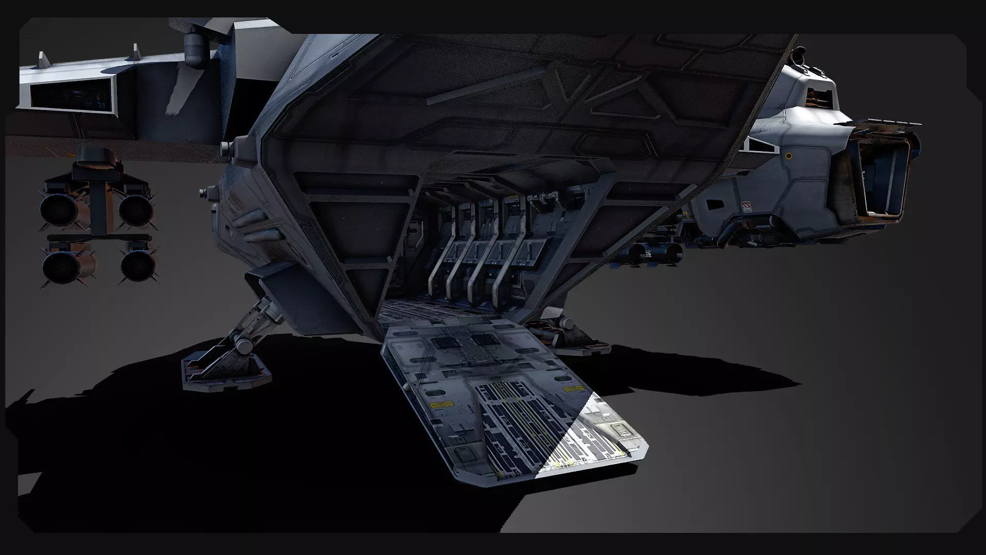 SF - Heavy Military Dropship Low-poly 3D model_9