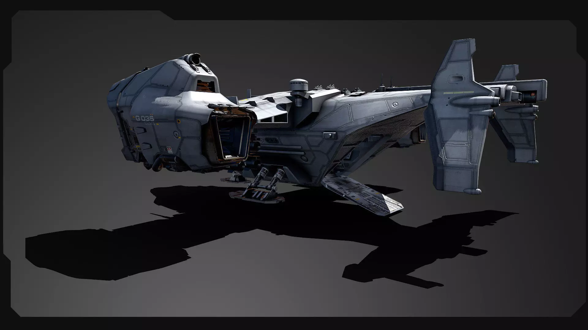 SF - Heavy Military Dropship Low-poly 3D model_8