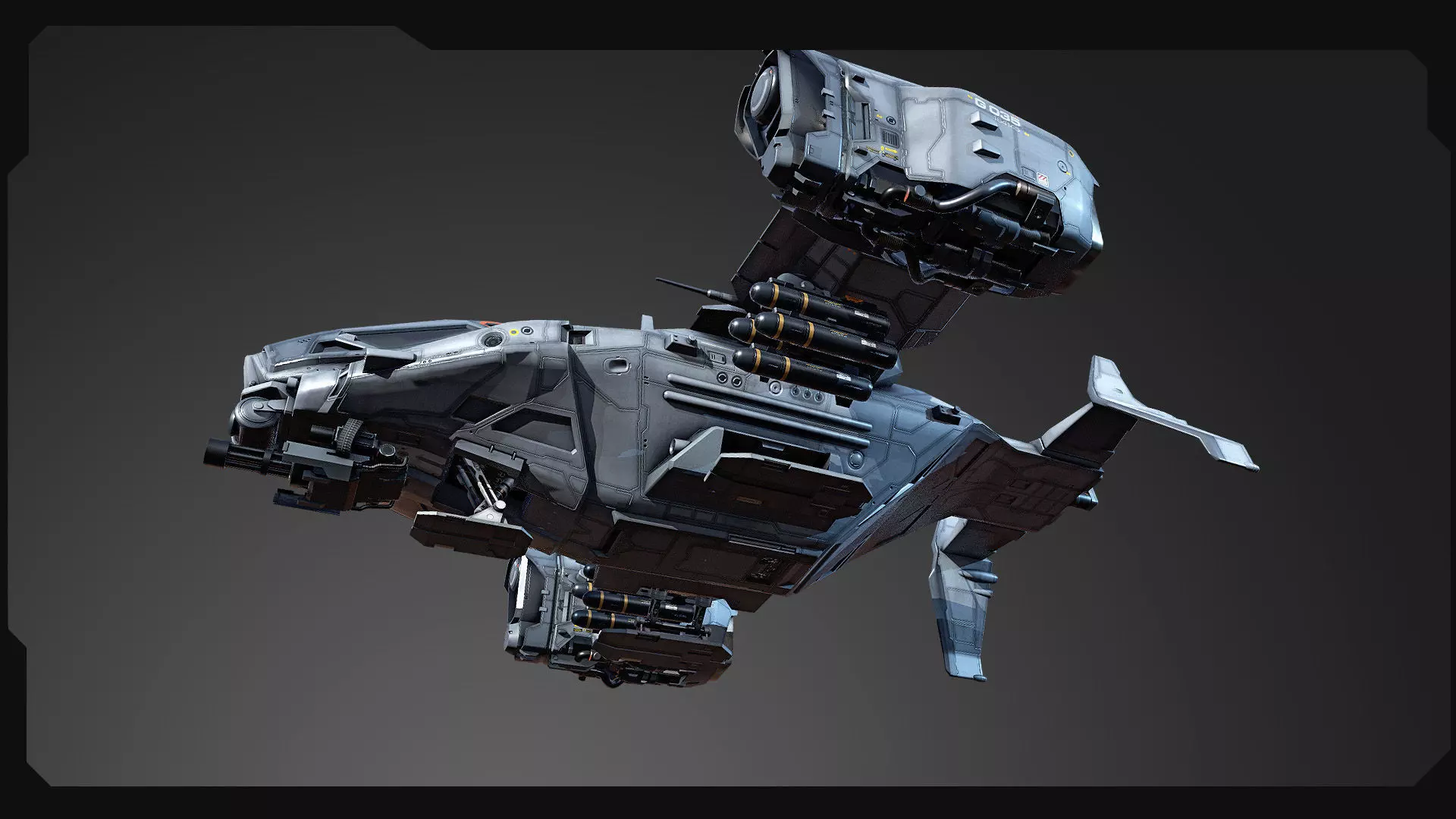 SF - Heavy Military Dropship Low-poly 3D model_11