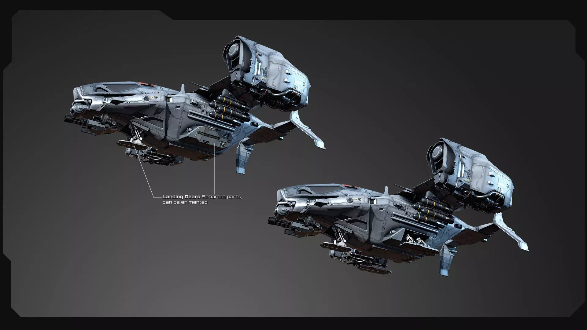 SF - Heavy Military Dropship Low-poly 3D model_12