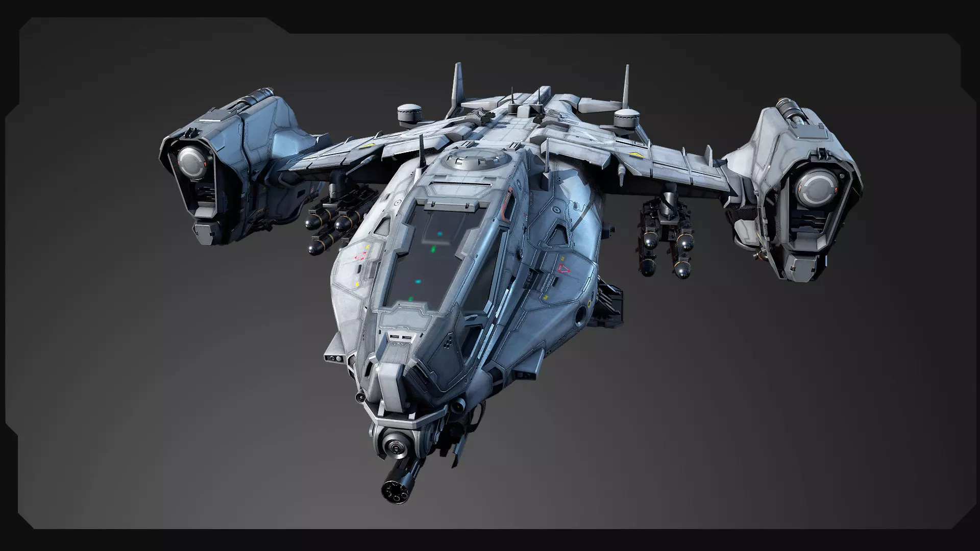 SF - Heavy Military Dropship Low-poly 3D model_4