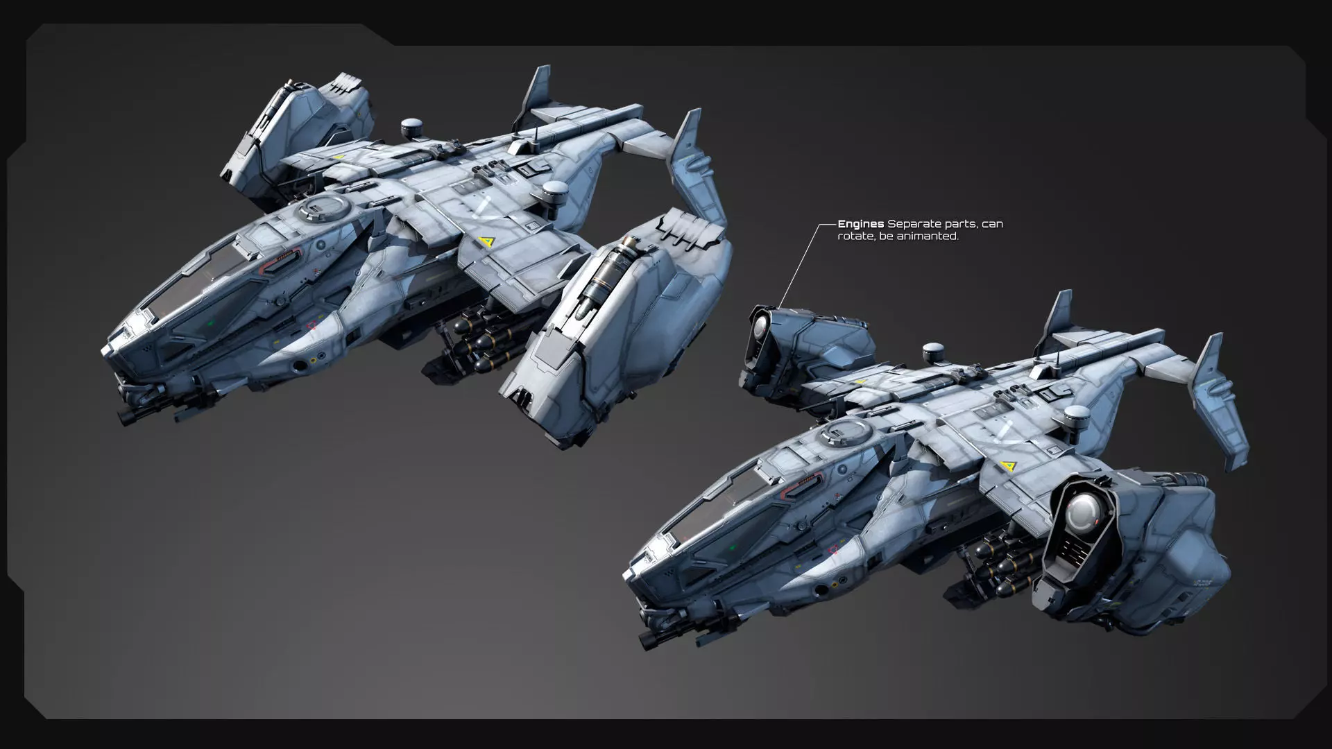SF - Heavy Military Dropship Low-poly 3D model_6