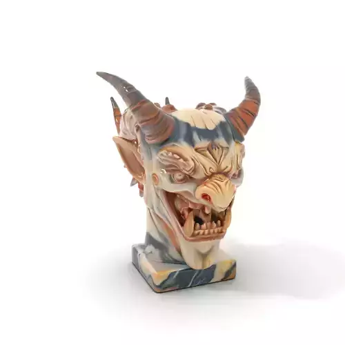 Marble Demon Bust model pack Low-poly 3D model