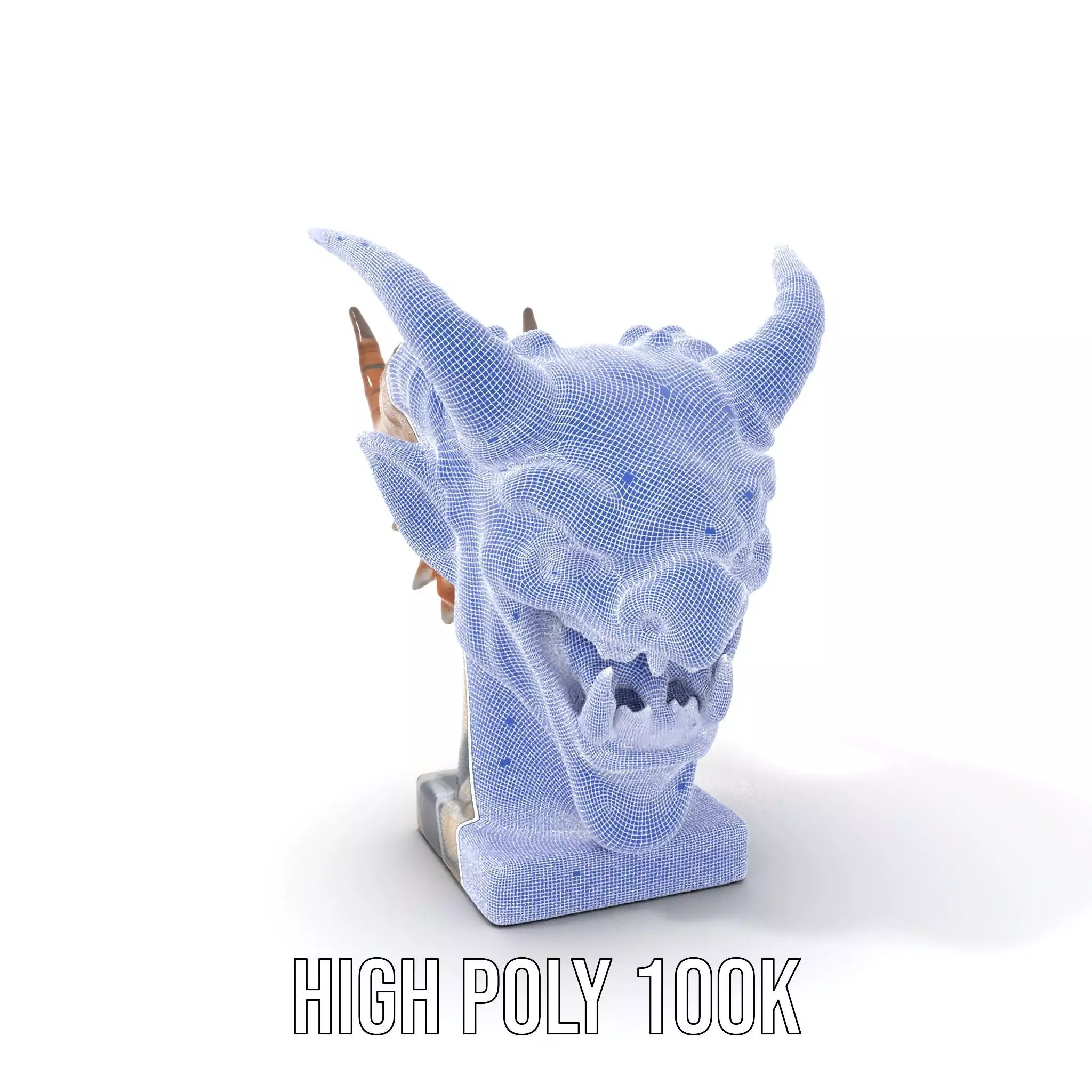 Marble Demon Bust model pack Low-poly 3D model_4