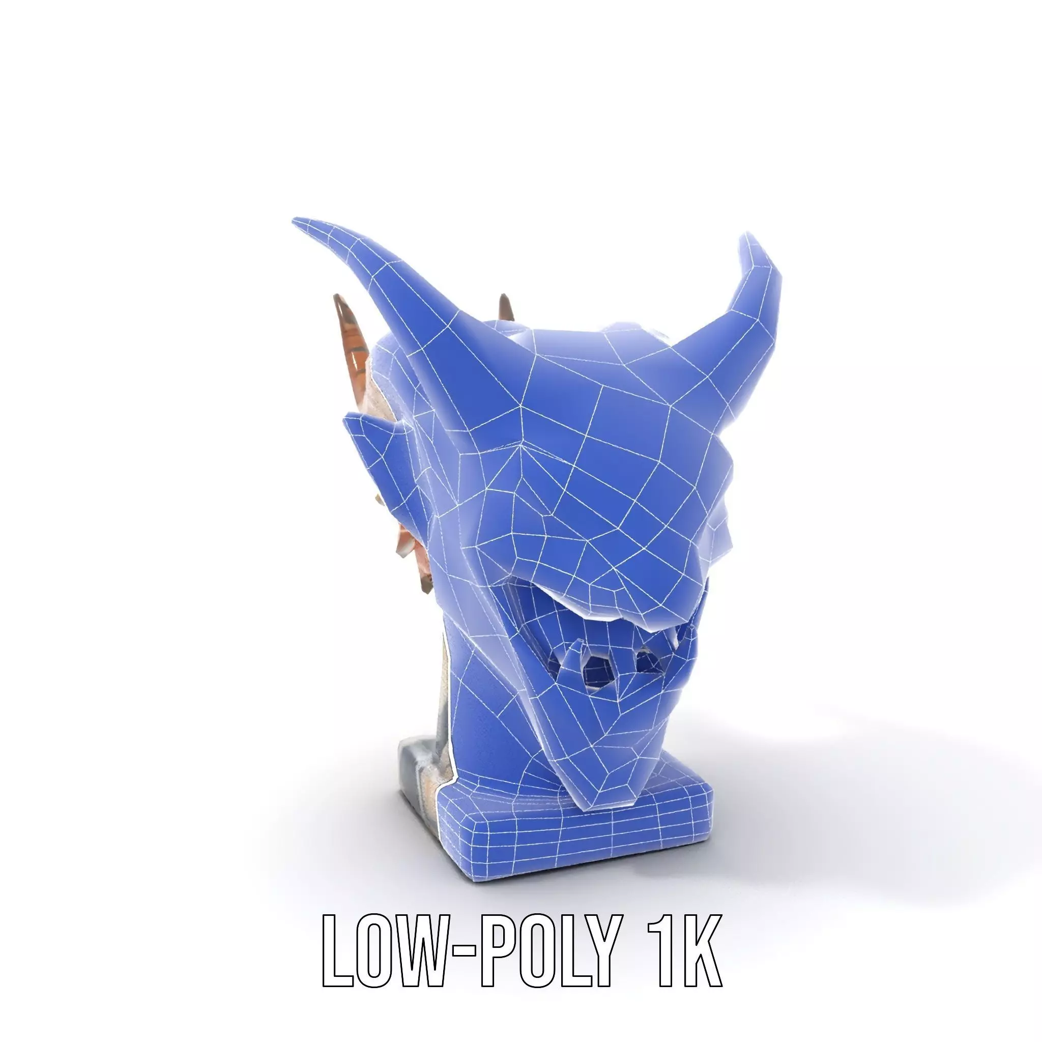 Marble Demon Bust model pack Low-poly 3D model_14