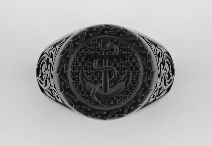 Nautical Anchor Ring Elegance