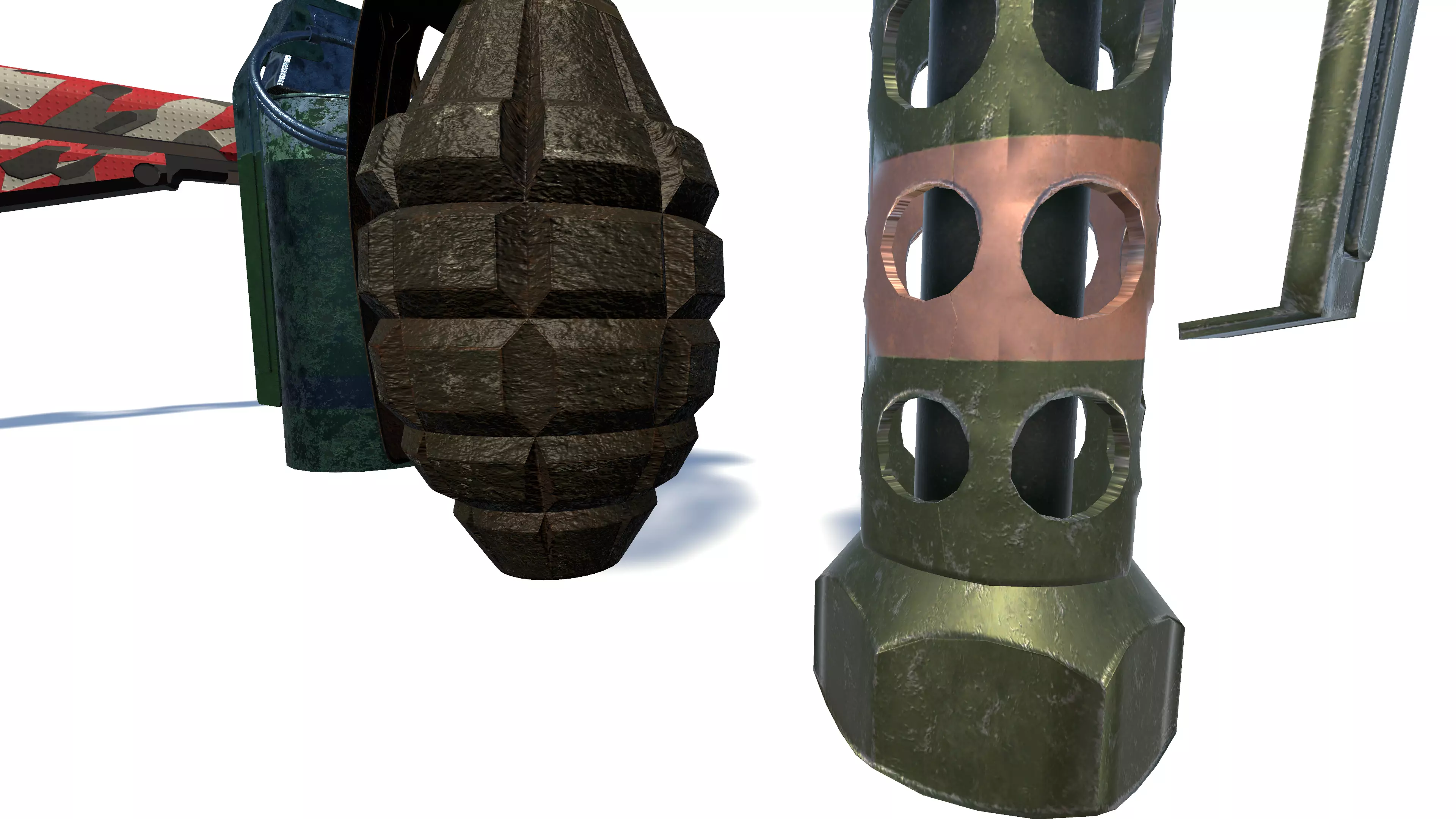 3D Weapon Grenade Pack Pistol with Camo Smoke Frag Flash bang Low-poly 3D model_9