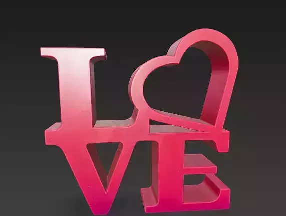  LOVE Sculpture 3D  Model - Love and Love again