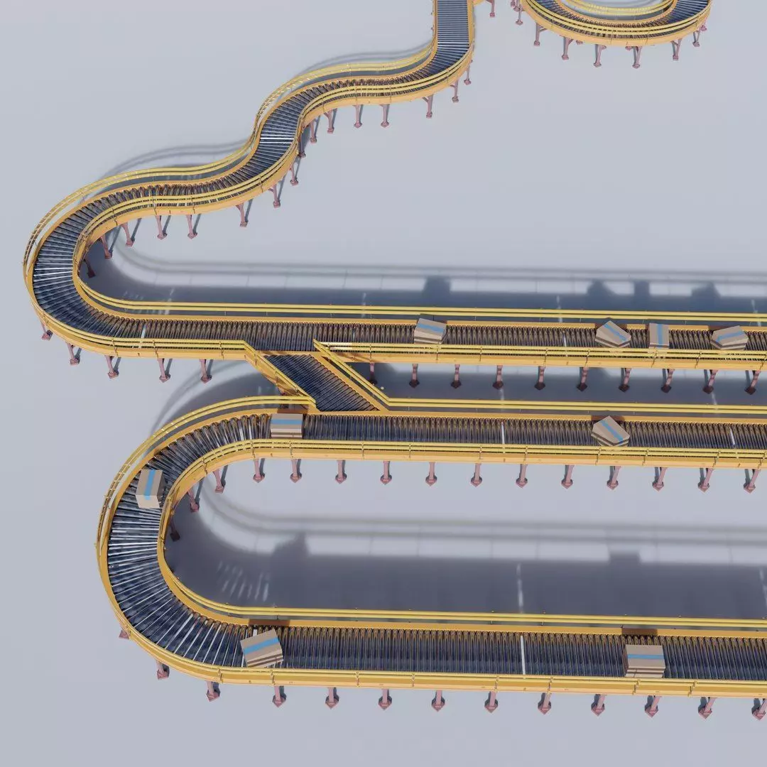 Conveyor Belt Scene and Constructor Low-poly 3D model_5