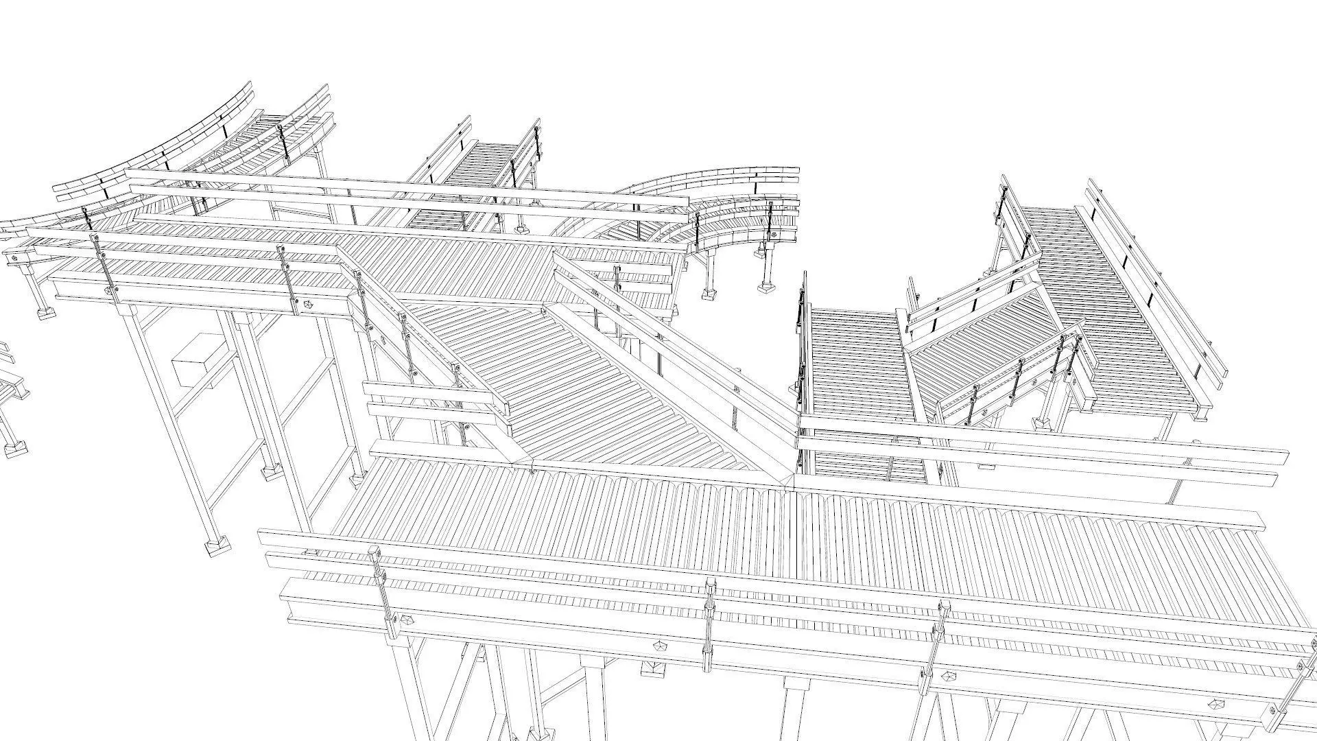 Conveyor Belt Scene and Constructor Low-poly 3D model_9