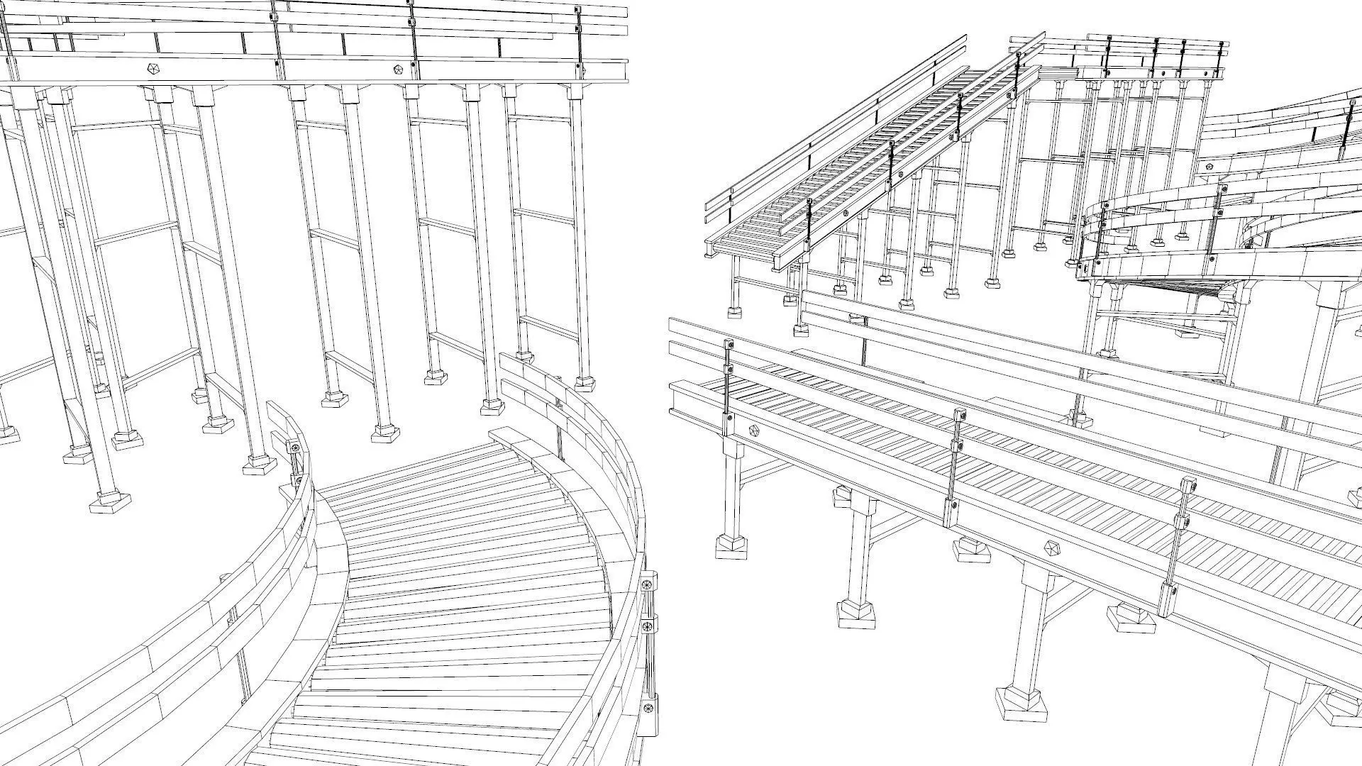 Conveyor Belt Scene and Constructor Low-poly 3D model_11