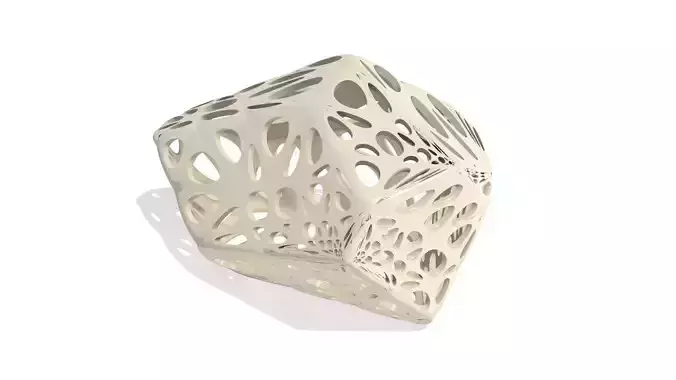 Voronoi cube with holes in it Free 3D print model