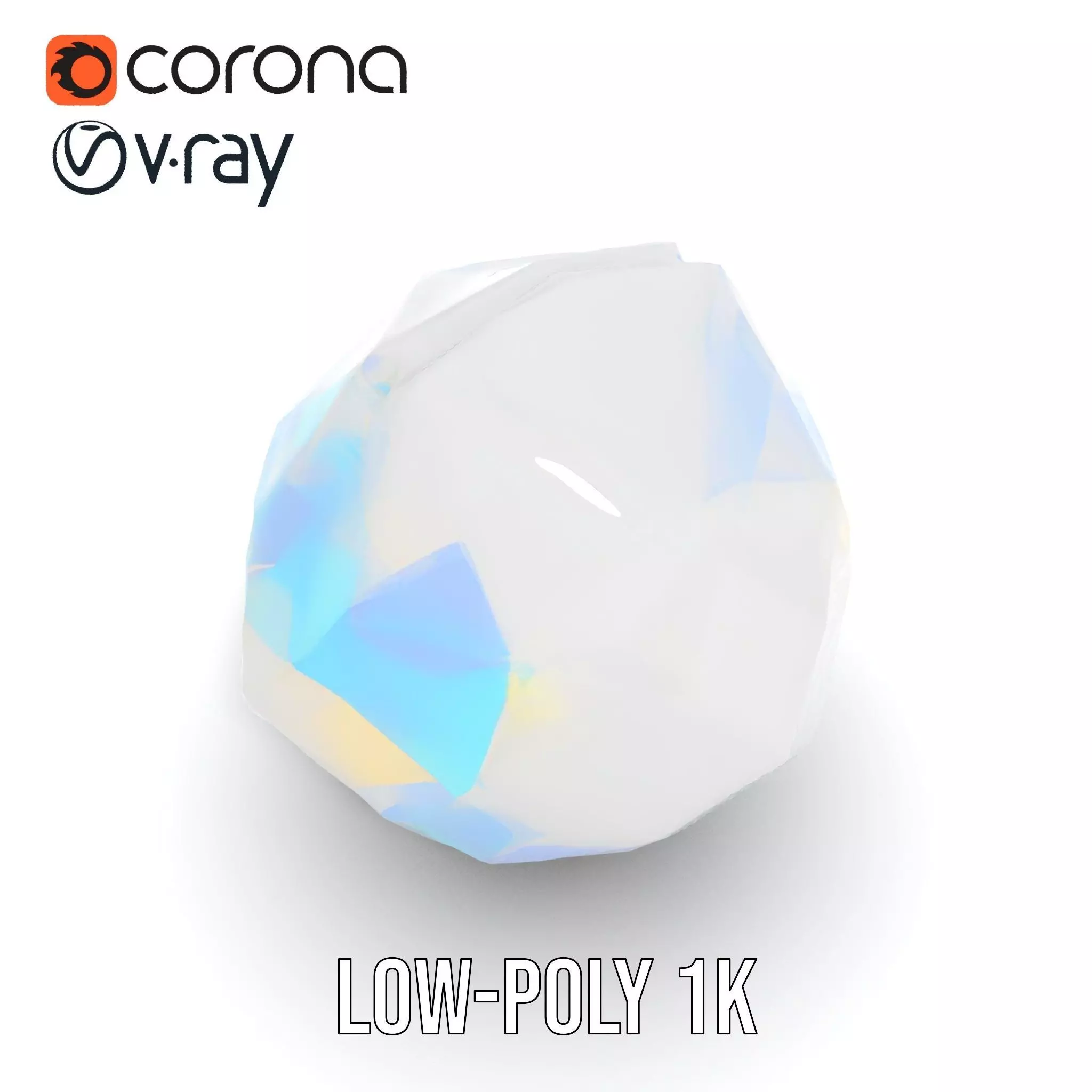 Prismatic Crystal Gem model pack Low-poly 3D model_9