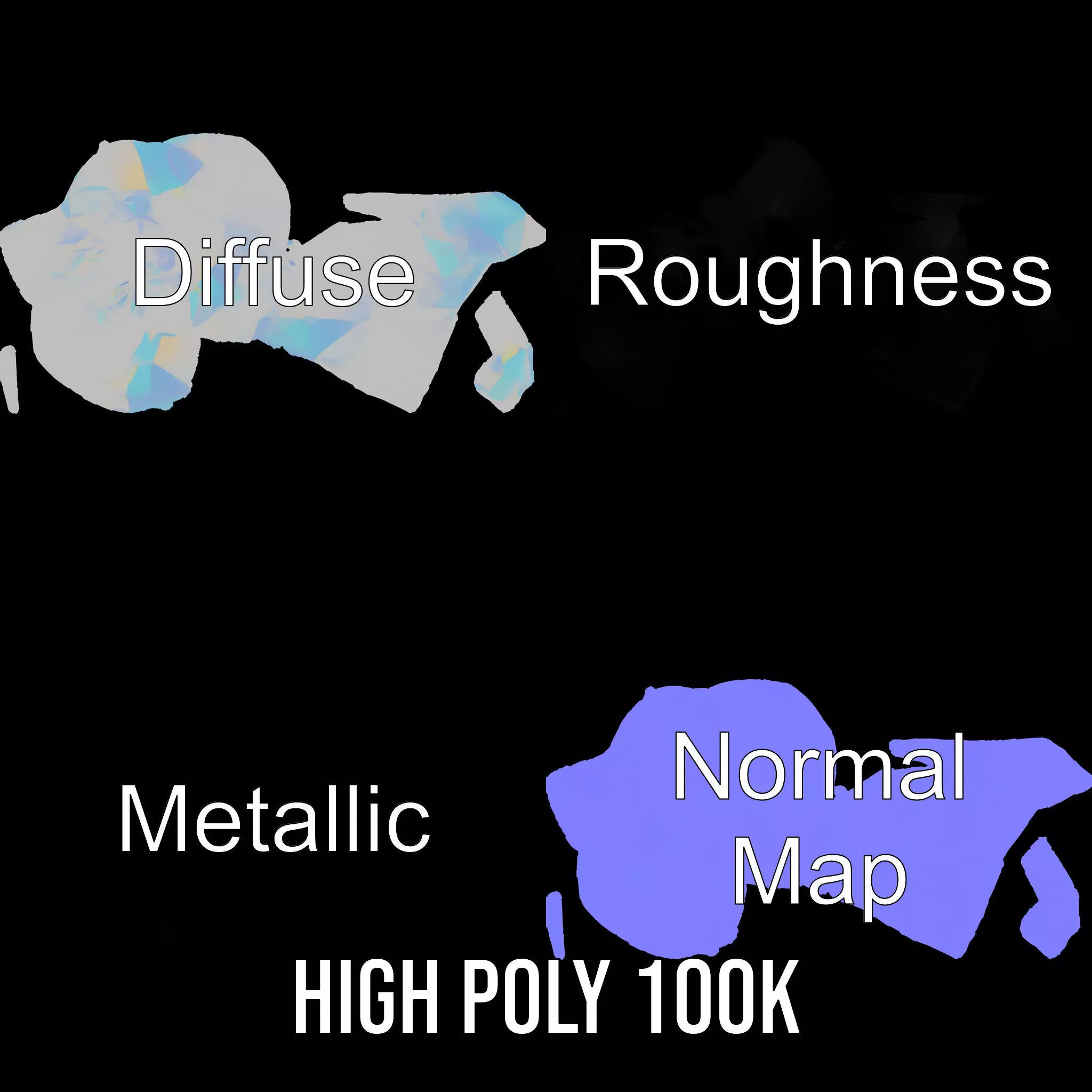 Prismatic Crystal Gem model pack Low-poly 3D model_3