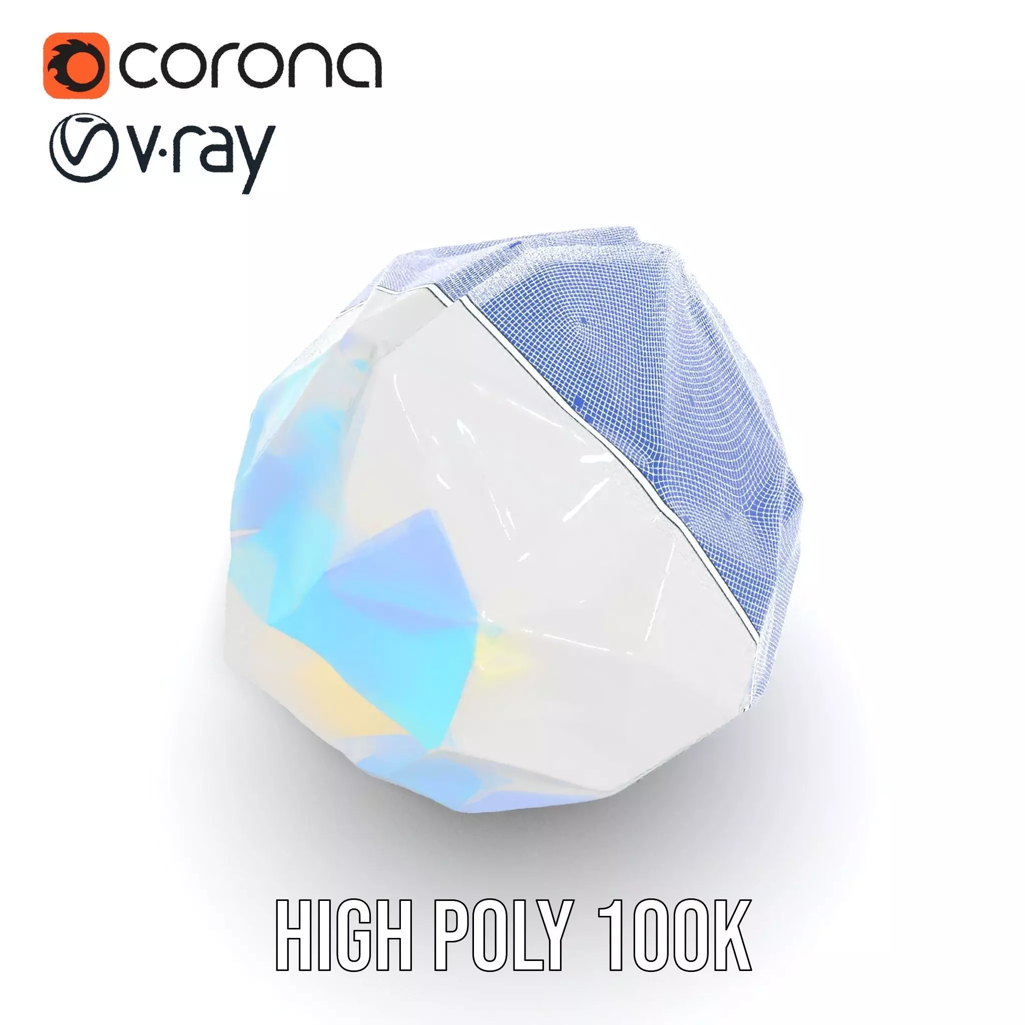 Prismatic Crystal Gem model pack Low-poly 3D model_26