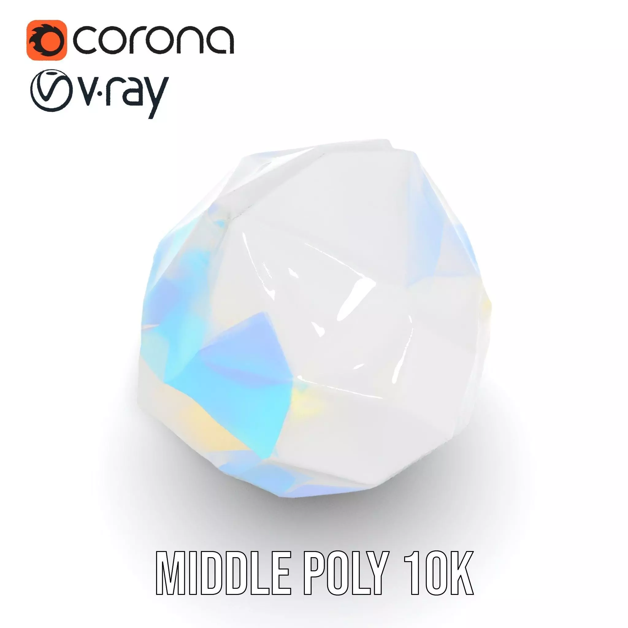 Prismatic Crystal Gem model pack Low-poly 3D model_11
