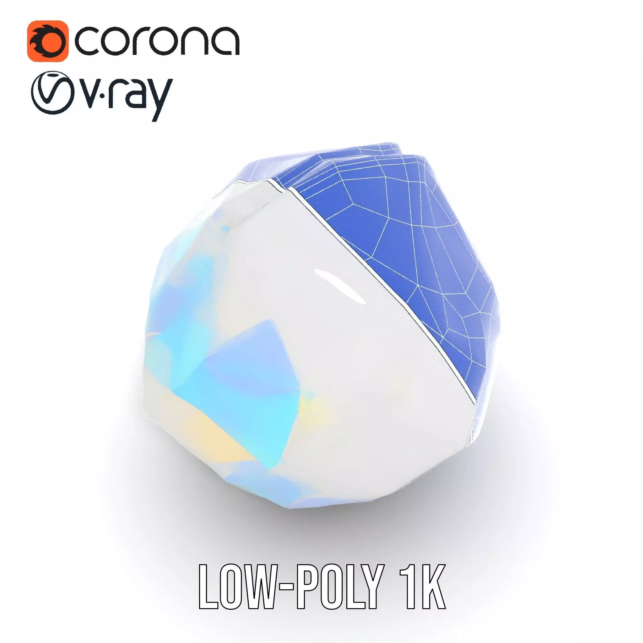 Prismatic Crystal Gem model pack Low-poly 3D model_28