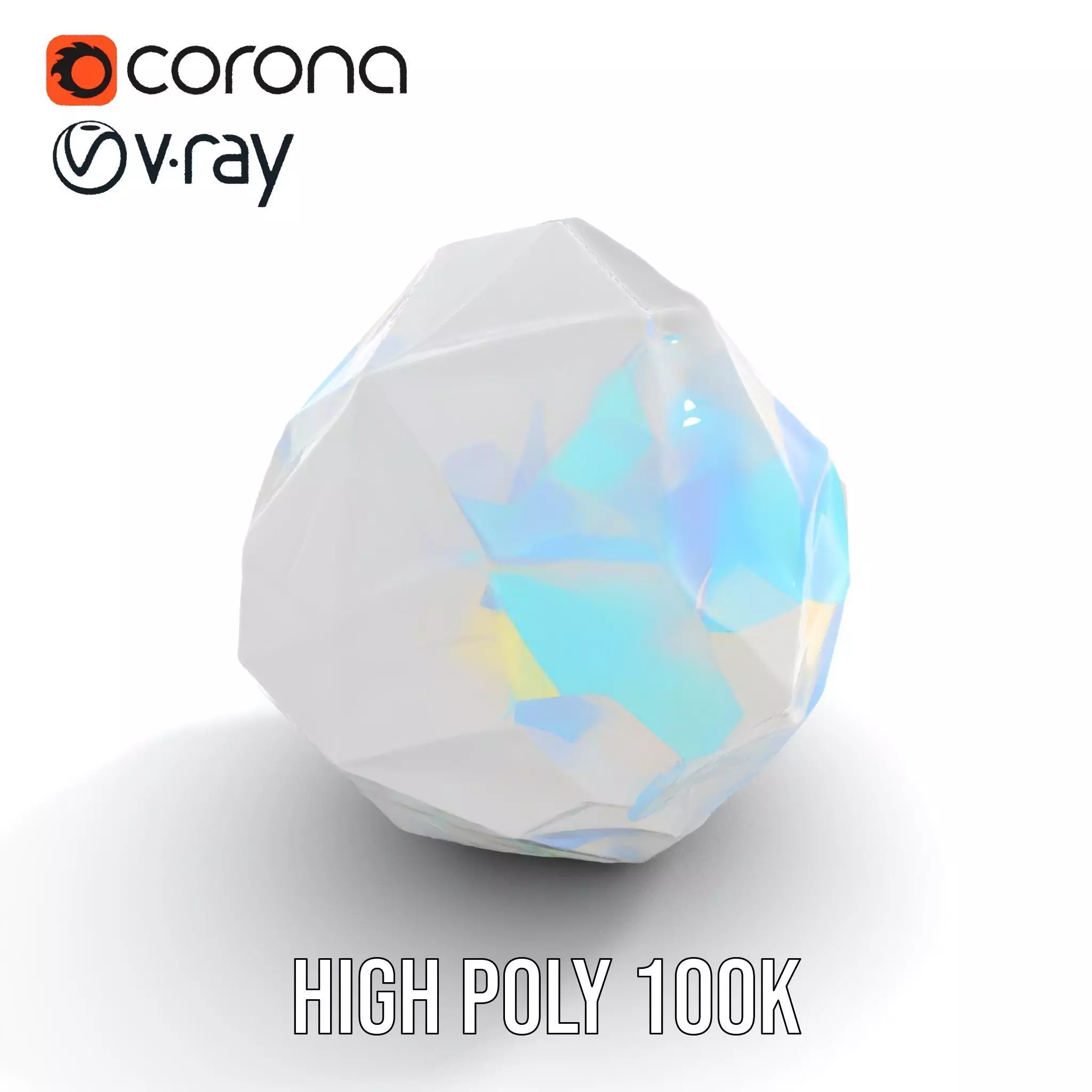 Prismatic Crystal Gem model pack Low-poly 3D model_17