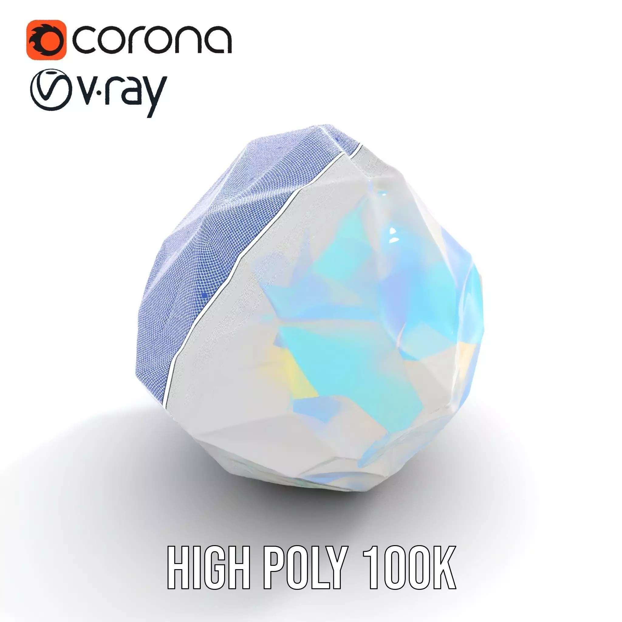 Prismatic Crystal Gem model pack Low-poly 3D model_33