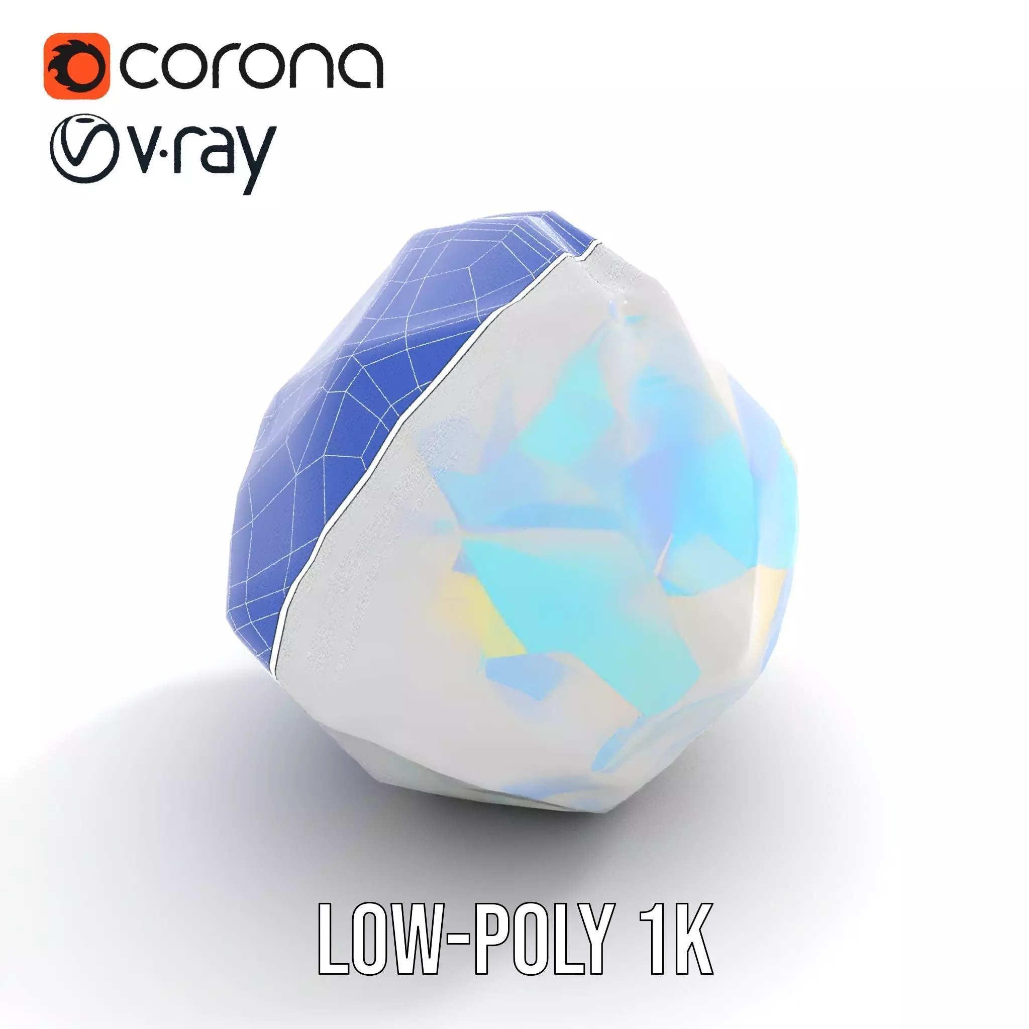 Prismatic Crystal Gem model pack Low-poly 3D model_25