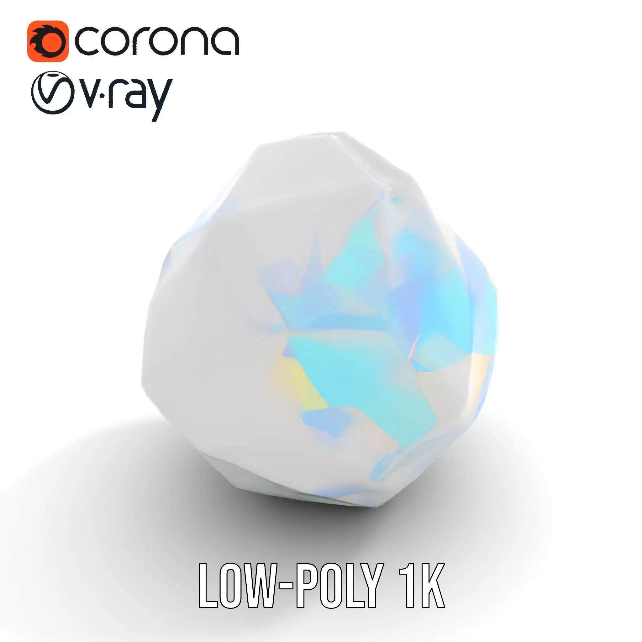 Prismatic Crystal Gem model pack Low-poly 3D model_12