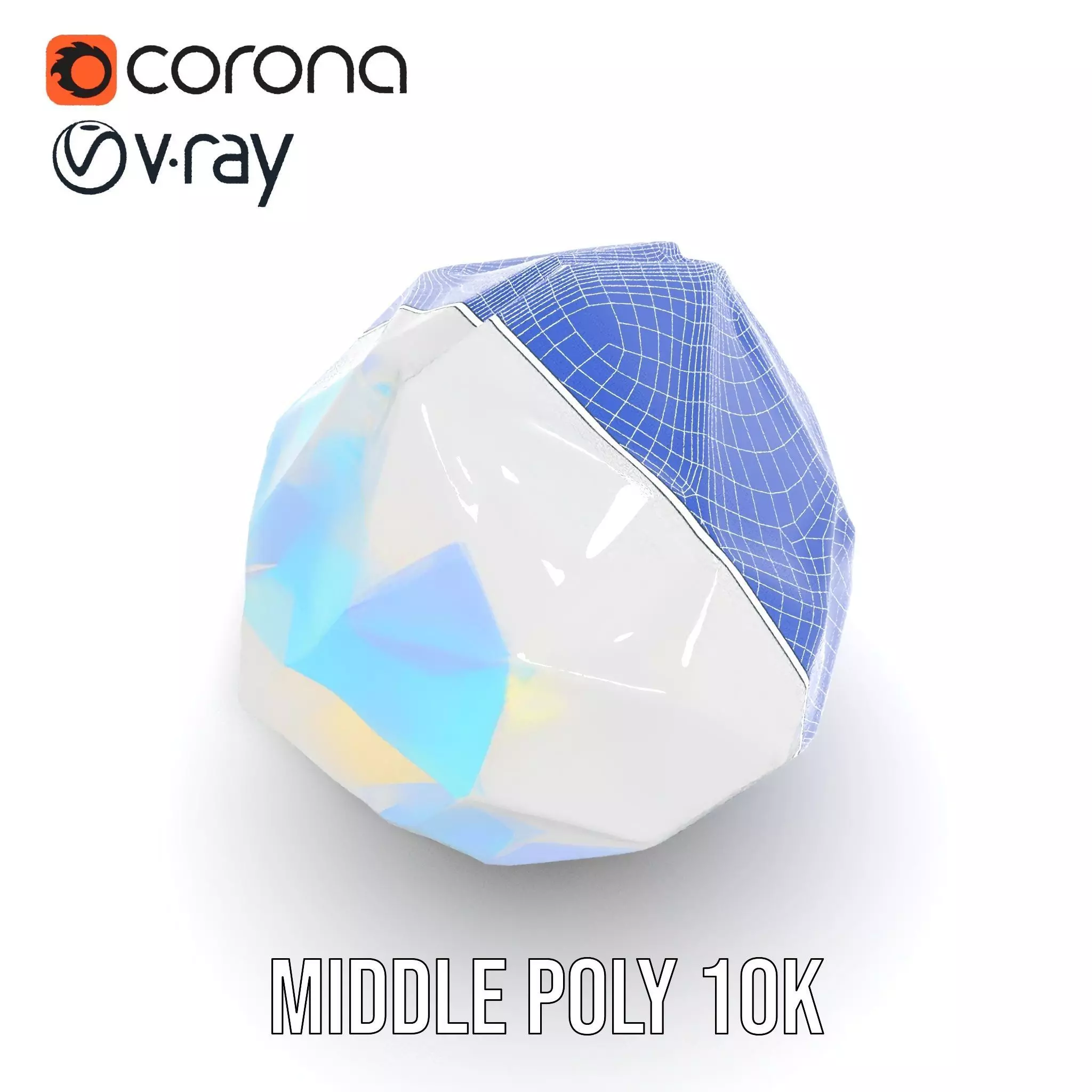 Prismatic Crystal Gem model pack Low-poly 3D model_15