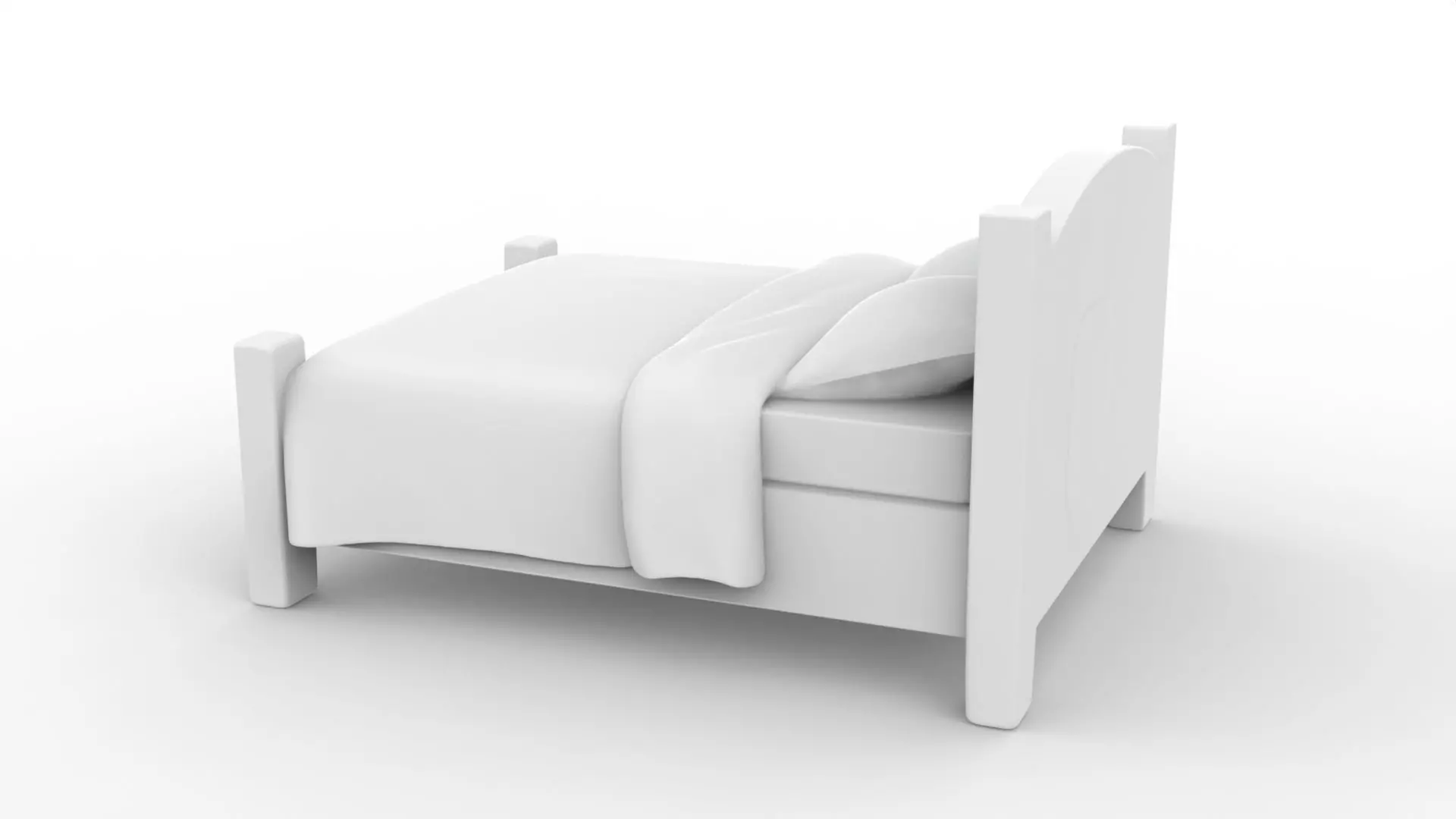 Low-Poly Bed 3D Printable 3D print model_3
