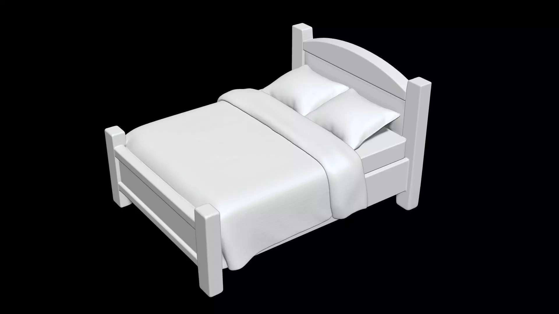 Low-Poly Bed 3D Printable 3D print model_6