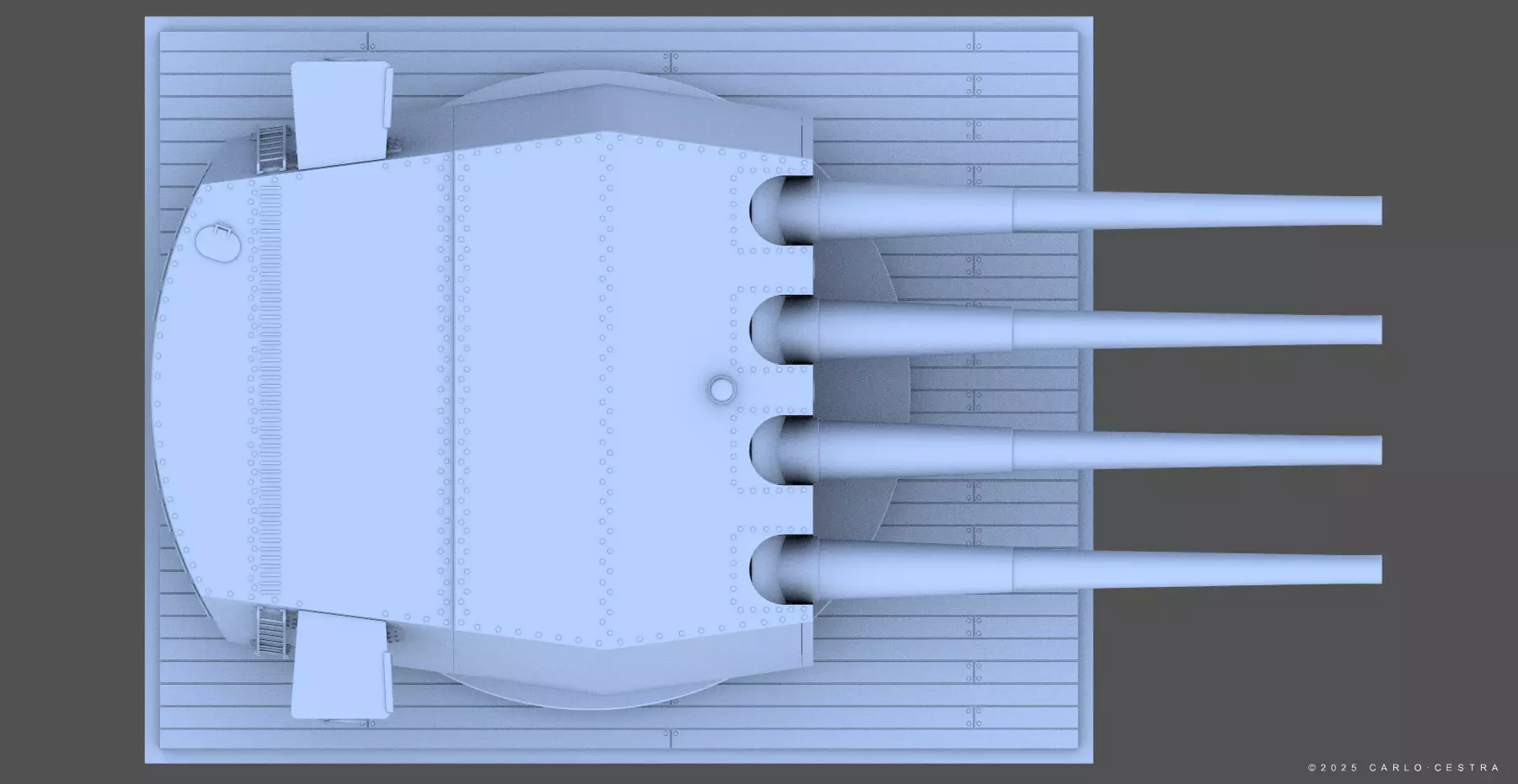 360mm Mark III quadruple turret - Personal license - 1-72 scale 3D print model_16