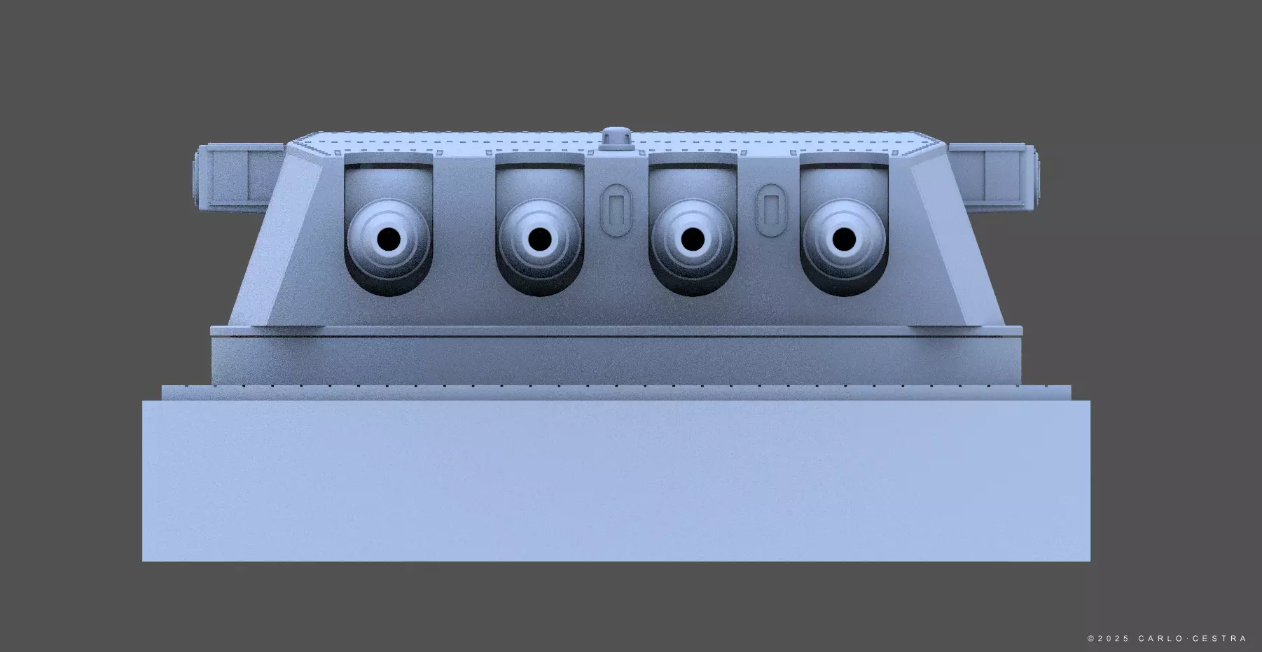 360mm Mark III quadruple turret - Personal license - 1-72 scale 3D print model_14