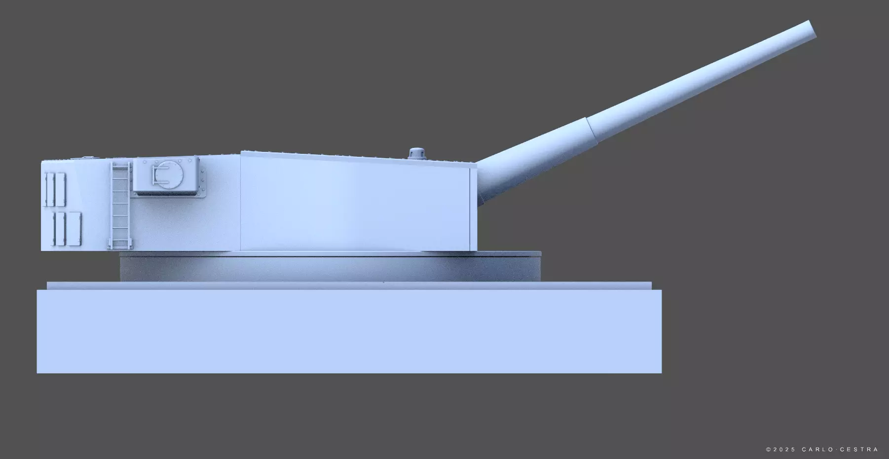 360mm Mark III quadruple turret - Personal license - 1-72 scale 3D print model_13