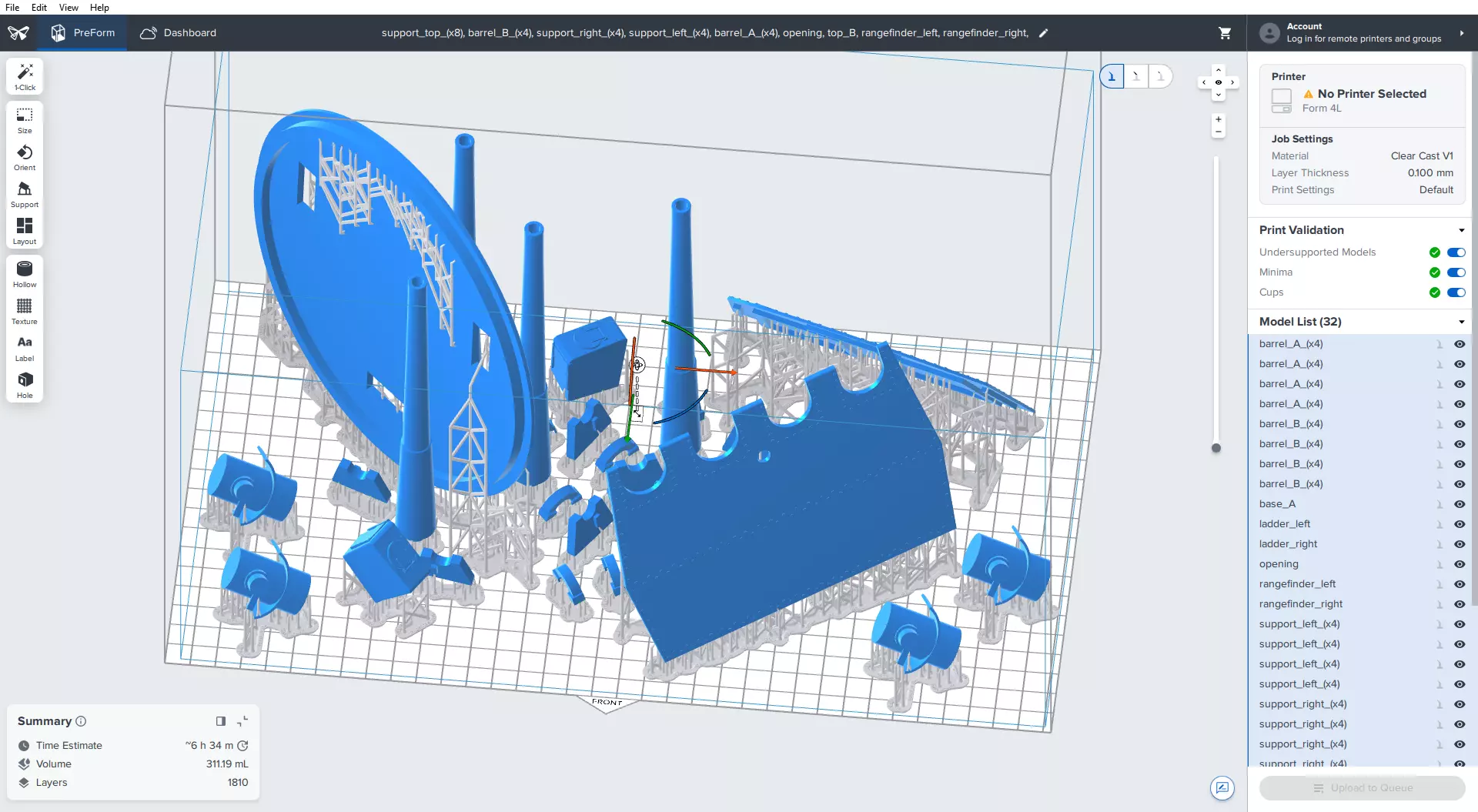 360mm Mark III quadruple turret - Personal license - 1-72 scale 3D print model_21