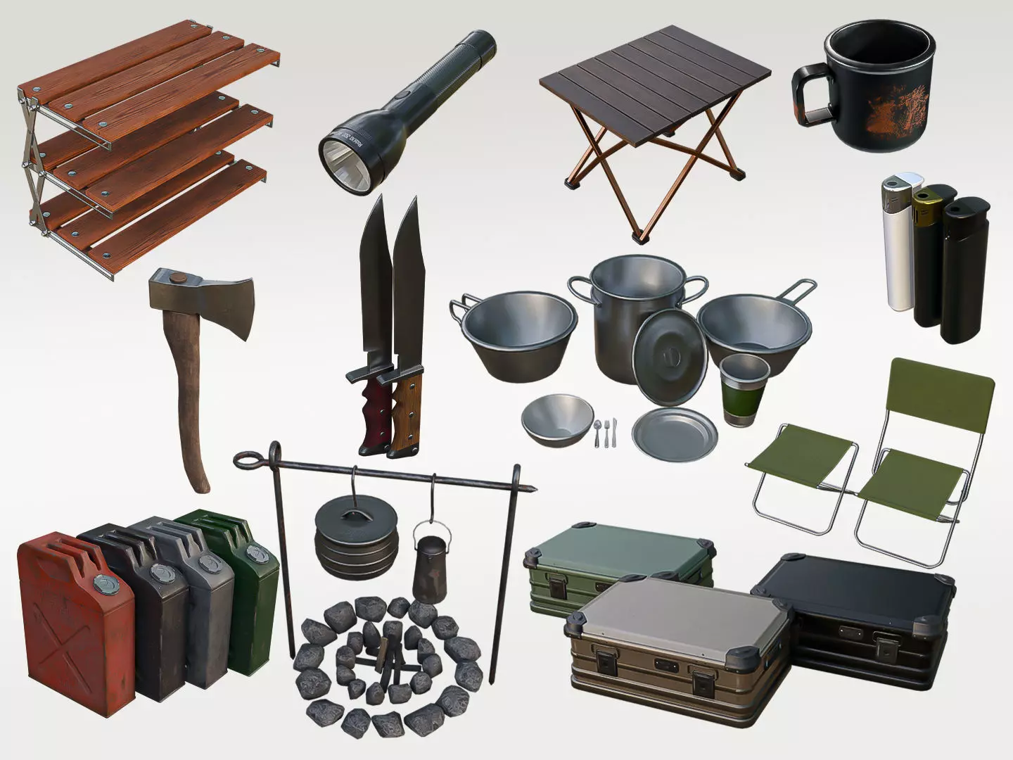Camping Pack 3D Model Collection_0