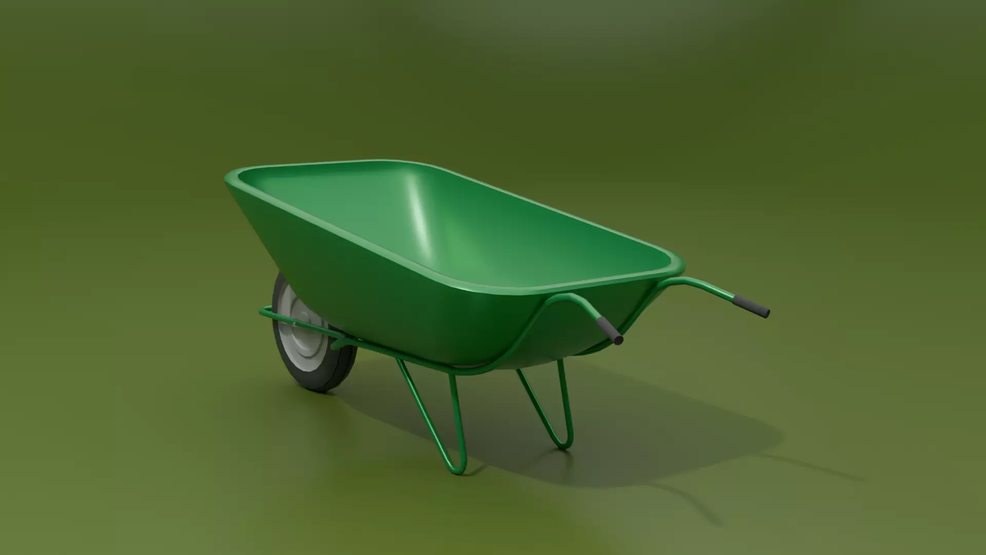 Industrial Wheelbarrow Low-poly 3D model_1