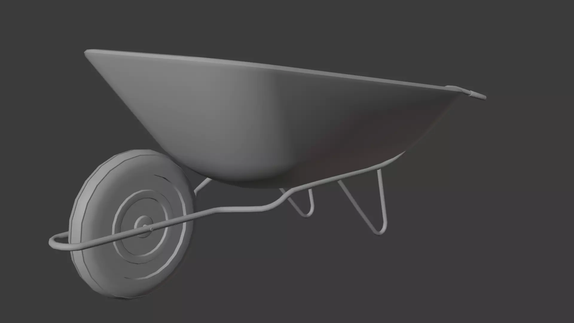 Industrial Wheelbarrow Low-poly 3D model_5