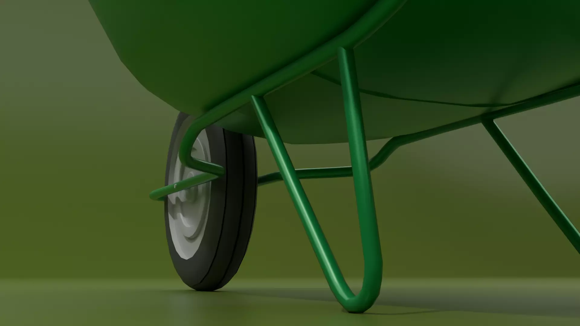 Industrial Wheelbarrow Low-poly 3D model_4
