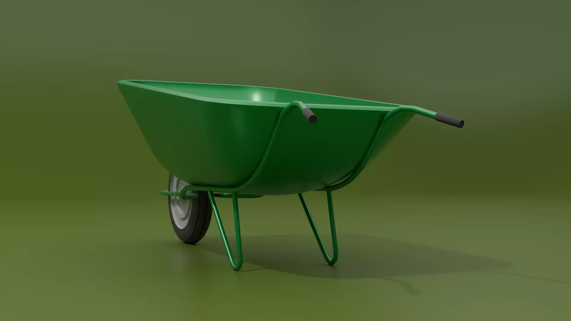 Industrial Wheelbarrow Low-poly 3D model_3