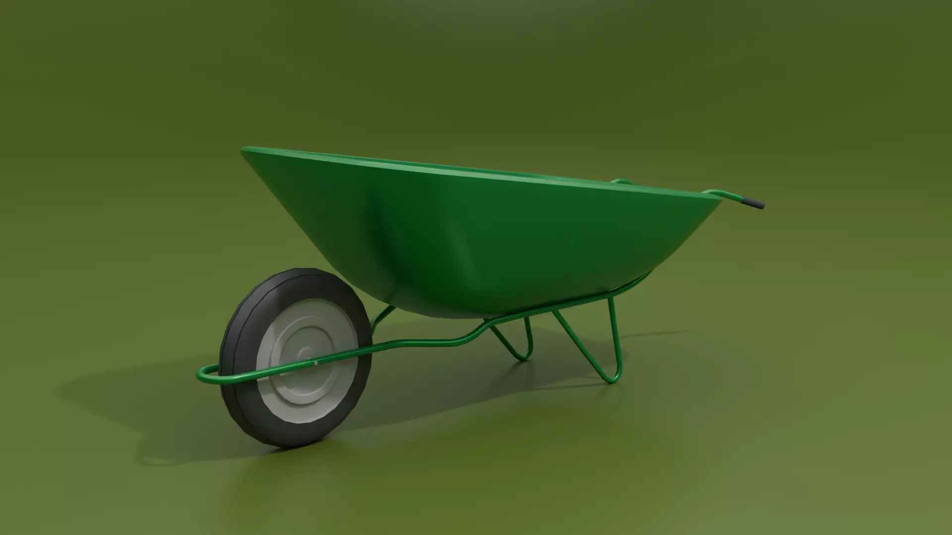 Industrial Wheelbarrow Low-poly 3D model_0