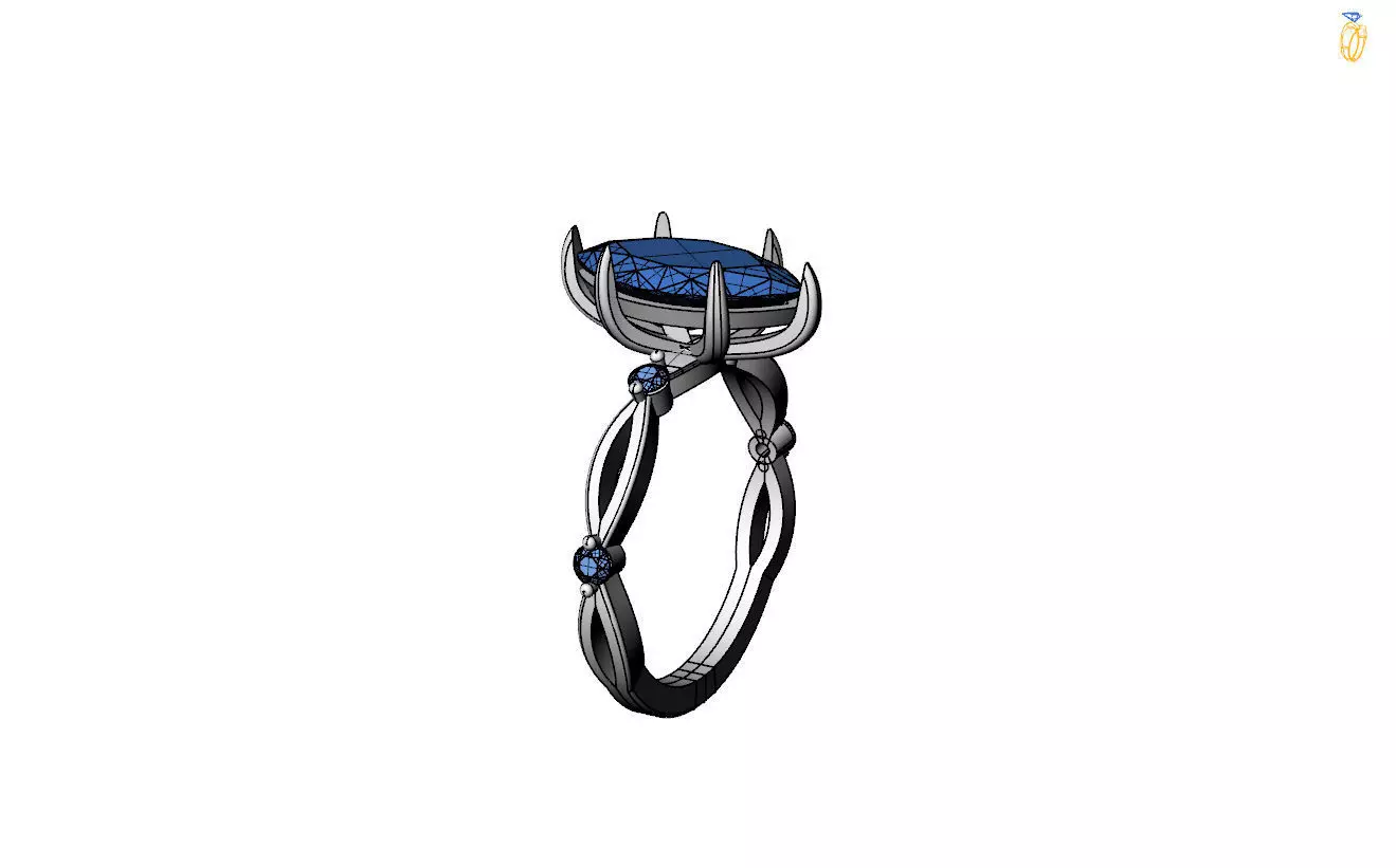 Marquise Ring 3D print model_17