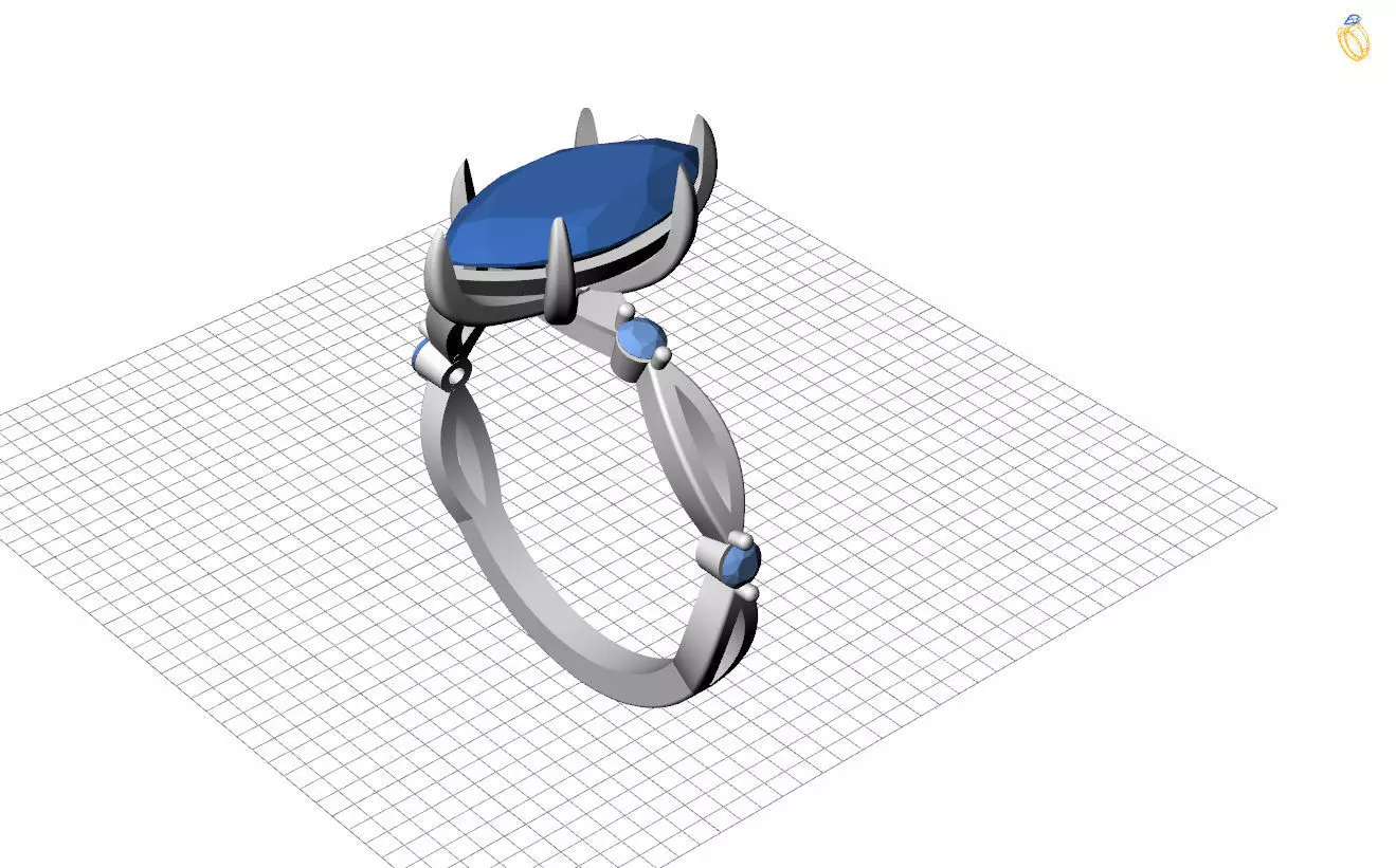 Marquise Ring 3D print model_16